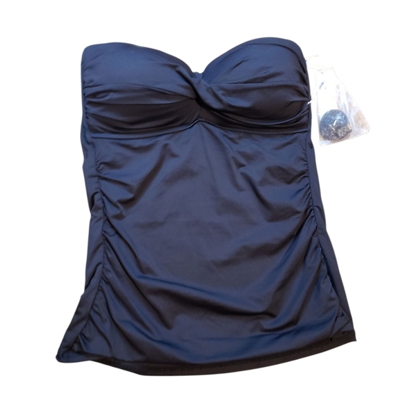 Anne Cole Black Tankini Top Medium NEW - Picture 1 of 6